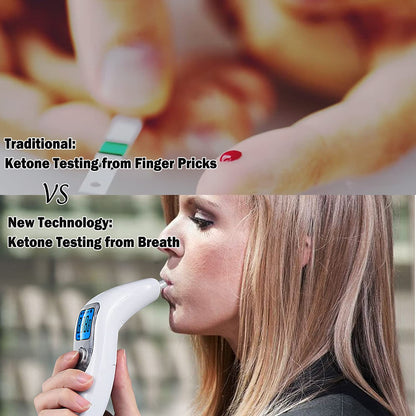 Home Ketosis Monitor & Breath Analyzer – High-Precision Ketosis Meter with 10 Mouthpieces