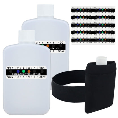 KEVTVEK 14-Piece Urine Test Kit with Travel Bottles, Temperature Strips & Neoprene Bag