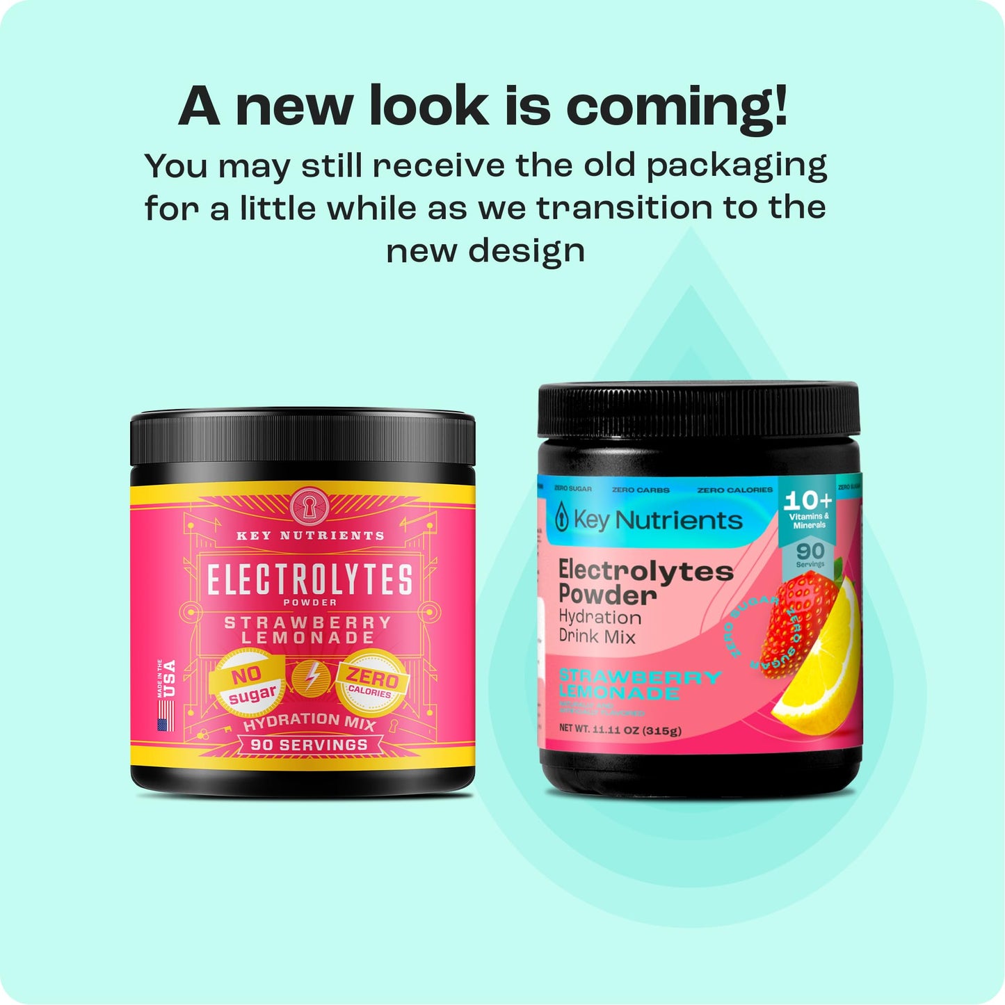 KEY NUTRIENTS Electrolytes Powder No Sugar | Juicy Strawberry Lemonade | 90 Servings | Made in USA