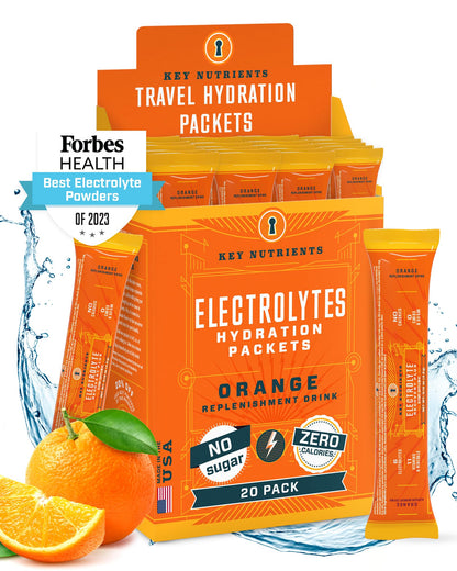 KEY NUTRIENTS Electrolyte Powder Packets – Tangy Orange 20-Pack, Sugar Free