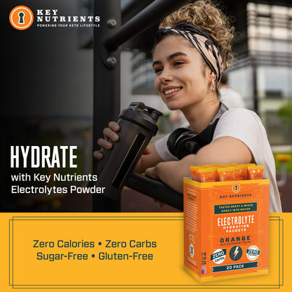 KEY NUTRIENTS Electrolyte Powder Packets – Tangy Orange 20-Pack, Sugar Free