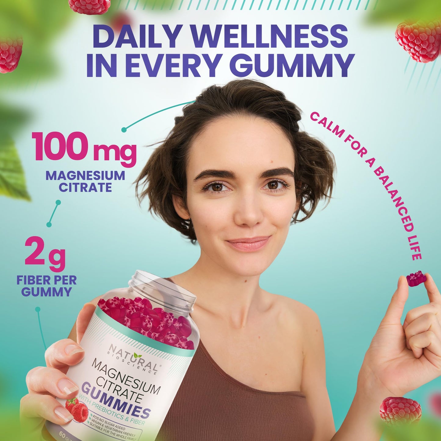 Natural BioScience Sugar Free Magnesium Gummies – Calming Anti-Stress & Sleep Support