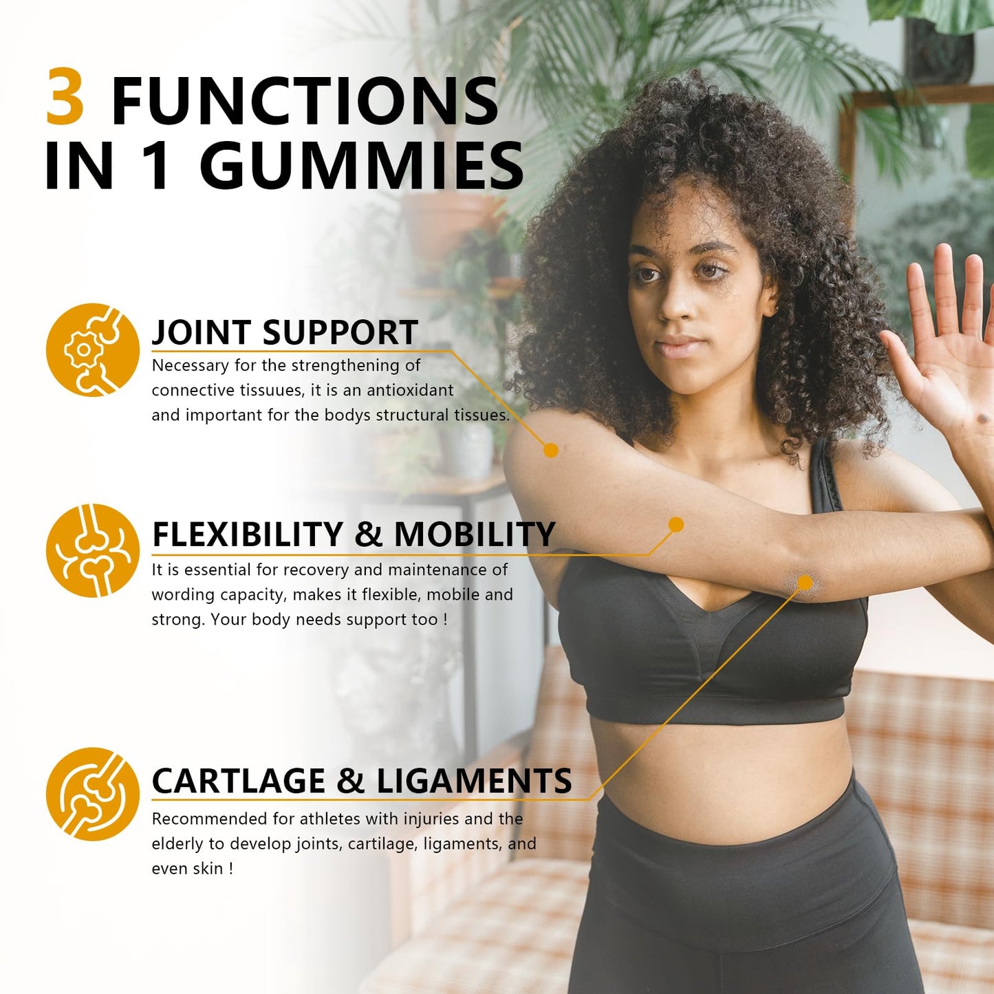 Sugar Free Glucosamine Chondroitin Gummies – Extra Strength 1500mg | Joint Support for Men & Women