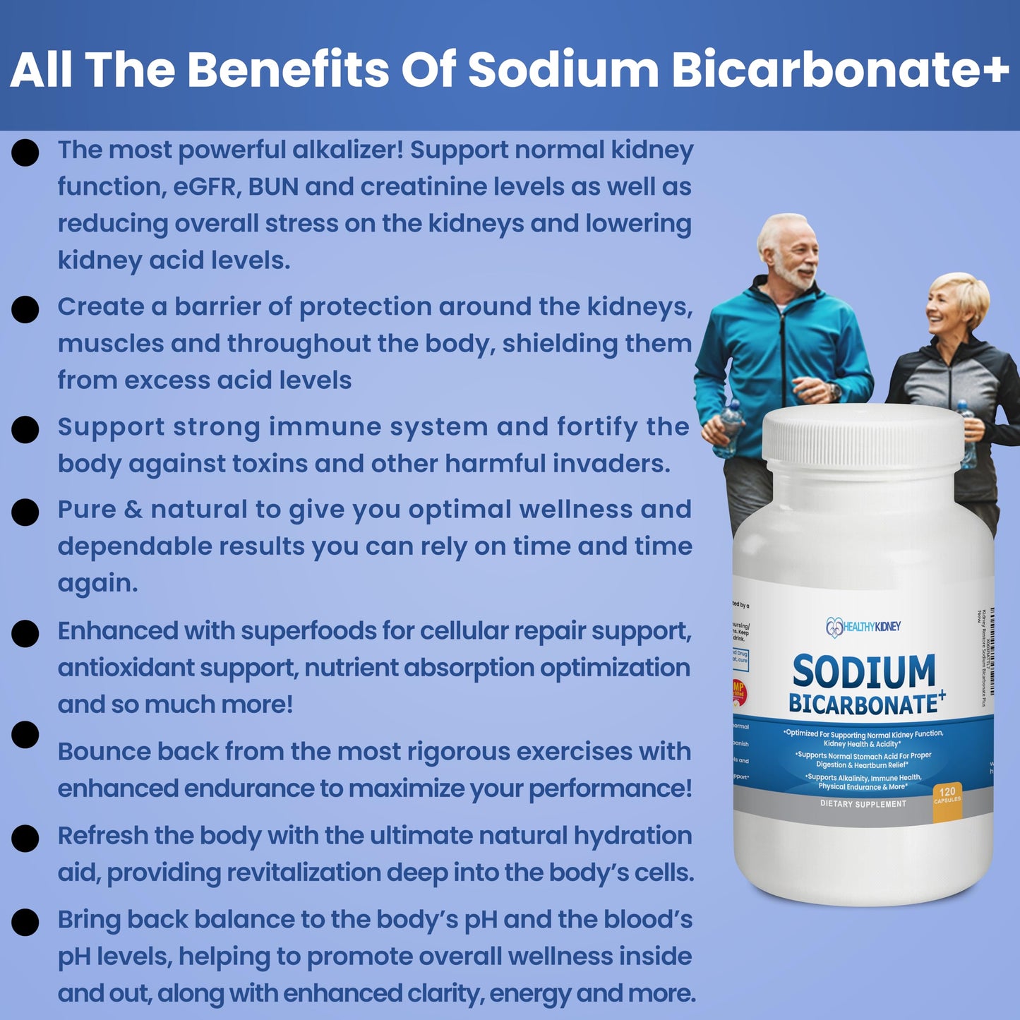 Organic Sodium Bicarbonate 650 mg Capsules | Kidney Restore – Alkaline Support & Fast-Acting Antacid