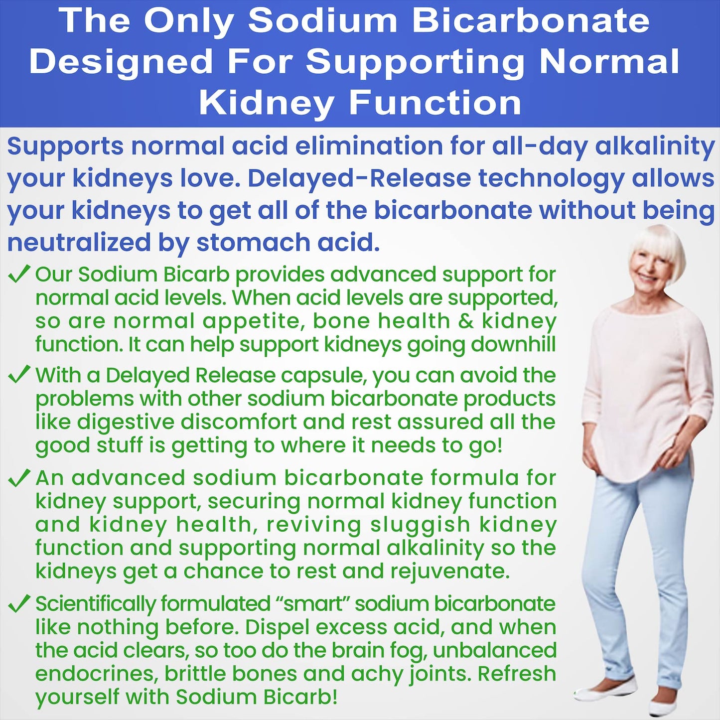 Kidney Restore Sodium Bicarbonate 650mg Delayed-Release Capsules | 120 Capsules