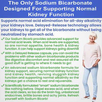 Kidney Restore Sodium Bicarbonate 650mg Delayed-Release Capsules | 120 Capsules