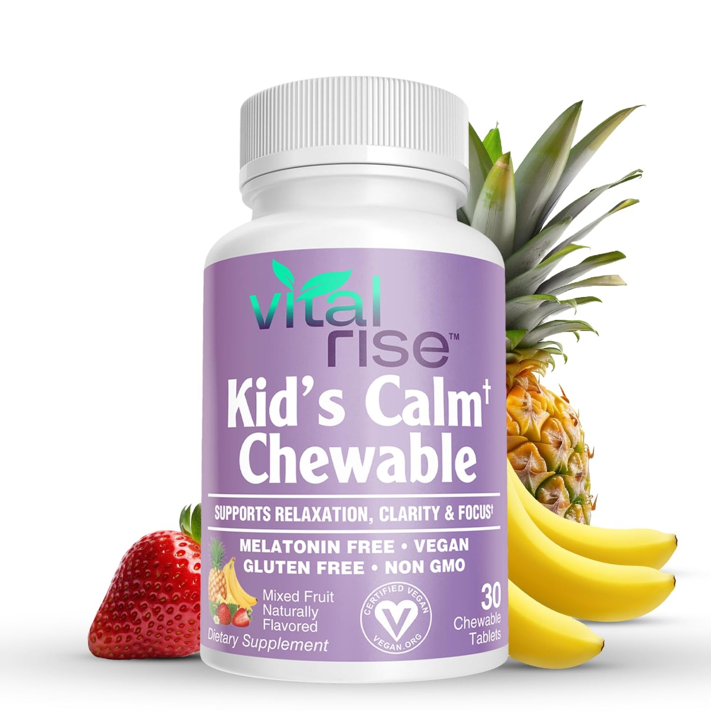 Kids Magnesium Chewable Tablets – Sugar-Free, Melatonin-Free Calm & Focus Support (60 Count)