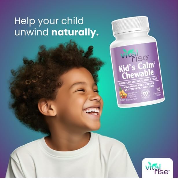 Kids Magnesium Chewable Tablets – Sugar-Free, Melatonin-Free Calm & Focus Support (60 Count)