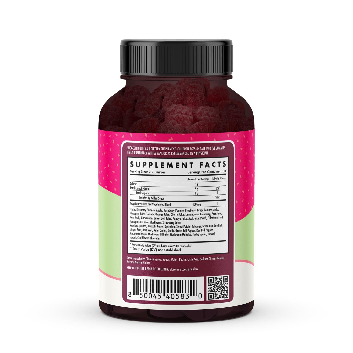 The Wellness Company Kids' Naturals Fruits & Veggies Gummies – Daily Nutrition Support | 60ct (1 Month Supply)