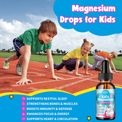 Kids Magnesium Glycinate Drops with Omega-3 & Chamomile | Sleep, Calm & Focus