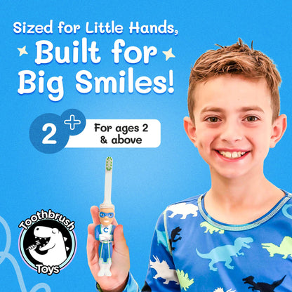 Kids Soft Bristle Superhero Toothbrush for Ages 2+ | Gentle, Replaceable Head, Ergonomic Handle