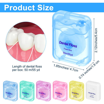 Kifmurase 60Pcs Dental Floss – Mint Flavored Travel Floss, 50m Each, 6 Colors