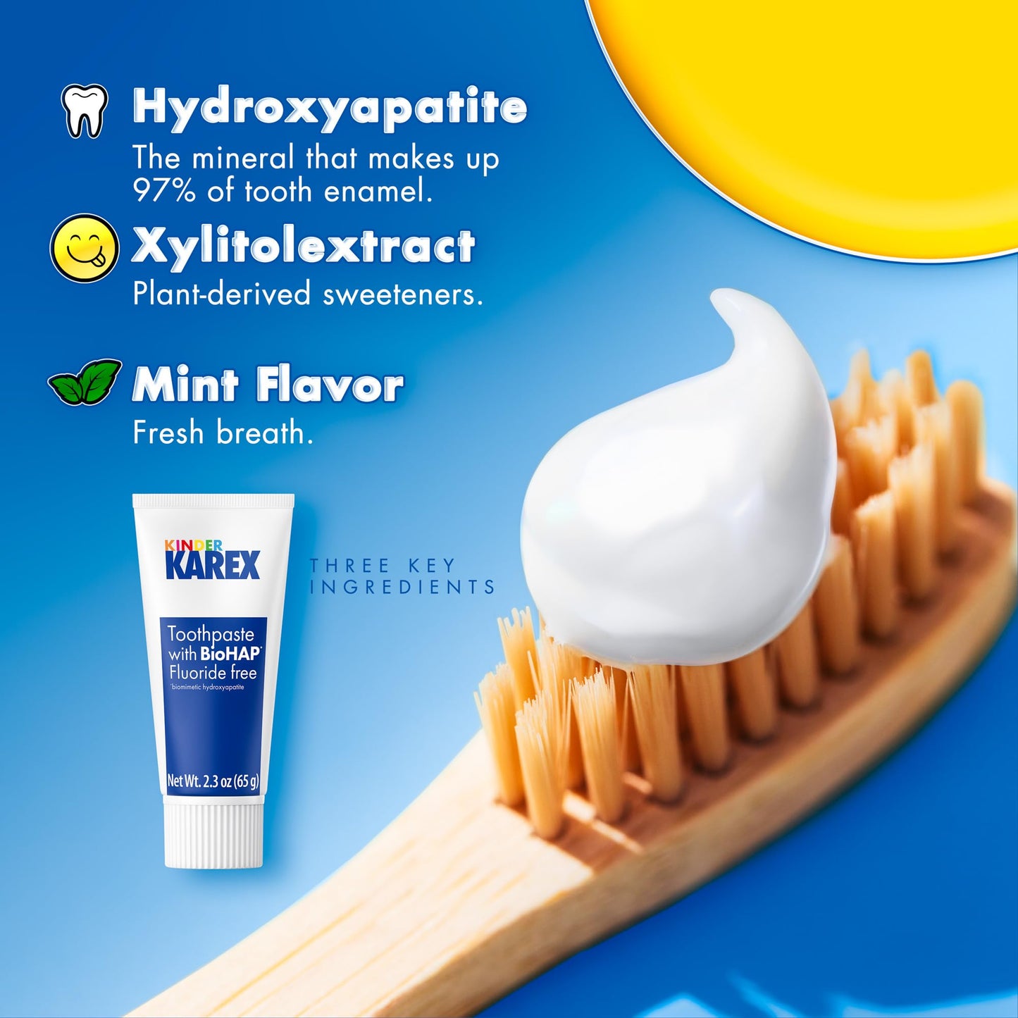 Kinder Karex Hydroxyapatite Kids Toothpaste – Fluoride-Free 2.3 oz (Clinically Tested)