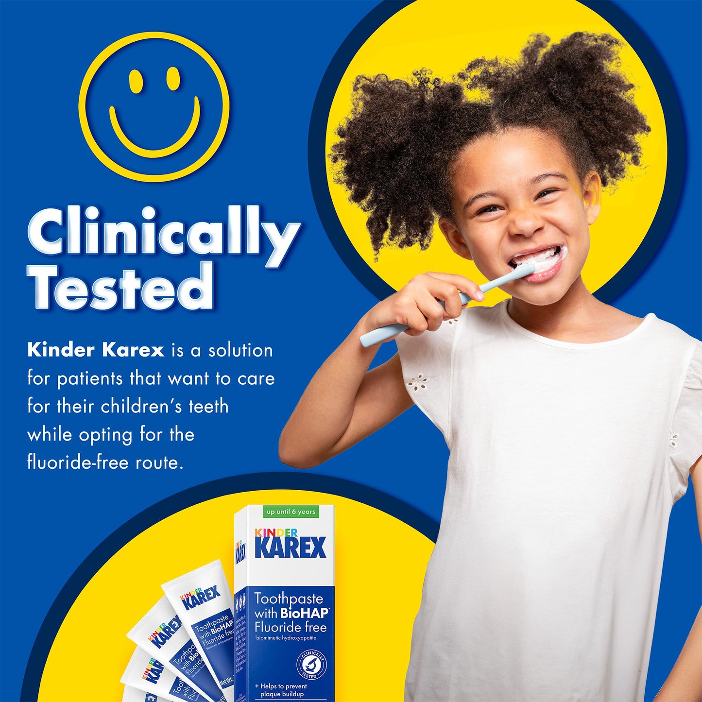 Kinder Karex Hydroxyapatite Kids Toddler Toothpaste | Fluoride Free | Clinically Tested | 2.3 oz (Pack of 3)