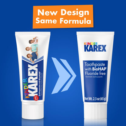 Kinder Karex Hydroxyapatite Kids Toddler Toothpaste 2.3 oz – Fluoride Free, Pack of 6