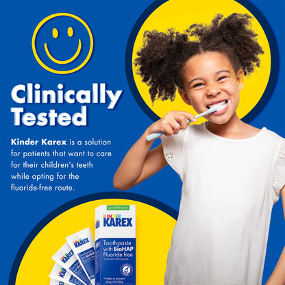 Kinder Karex Hydroxyapatite Kids Toddler Toothpaste 2.3 oz – Fluoride Free, Pack of 6