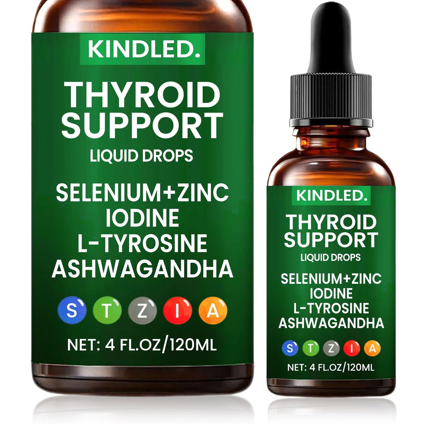 Kindled Thyroid Support Drops – Selenium, Zinc, Iodine, L-Tyrosine & Ashwagandha | 4 oz