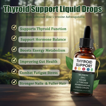 Kindled Thyroid Support Drops – Actora Liquid Supplement with Selenium, Zinc & Iodine (120 ml)