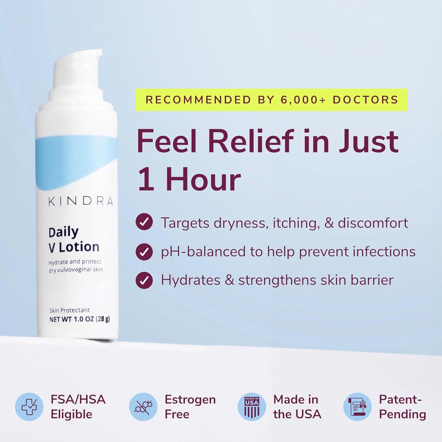 Kindra Daily V Moisturizer Lotion XL – Non-Hormonal Vaginal Hydration & Comfort