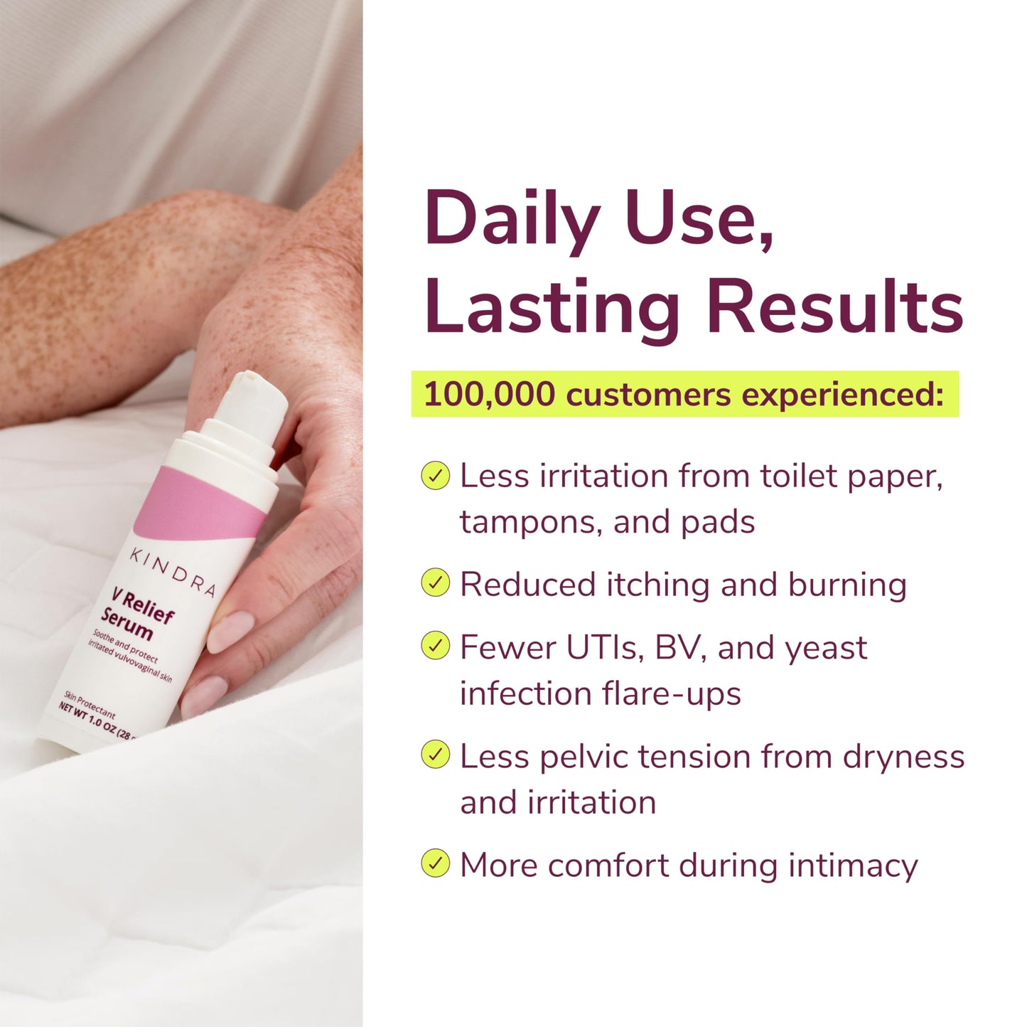 Kindra V Serum - Sensitive Skin Vaginal Vulvar Moisturizer | Non-Hormonal, Doctor-Recommended