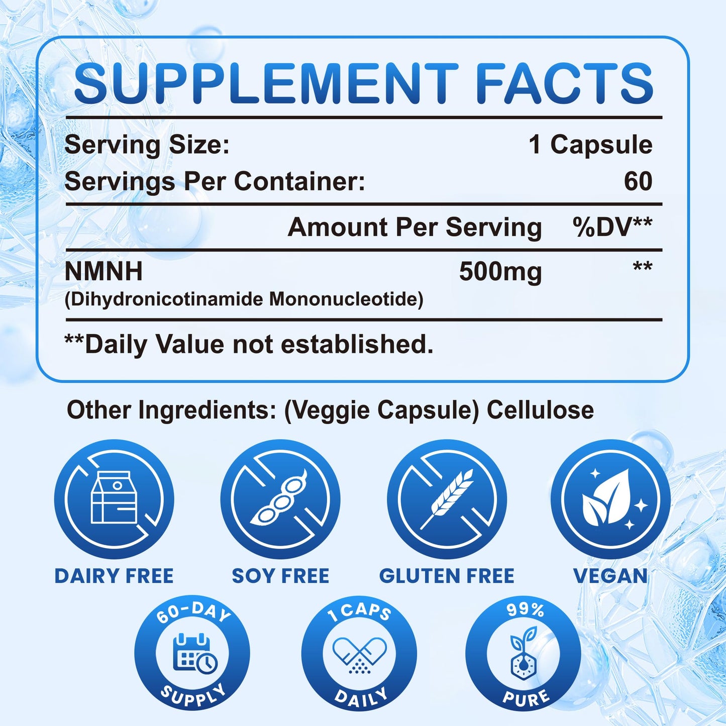 Kinetara NMNH NMN Supplement Alternative – NAD+ Support for Cellular Health & Healthy Aging | 60 Capsules