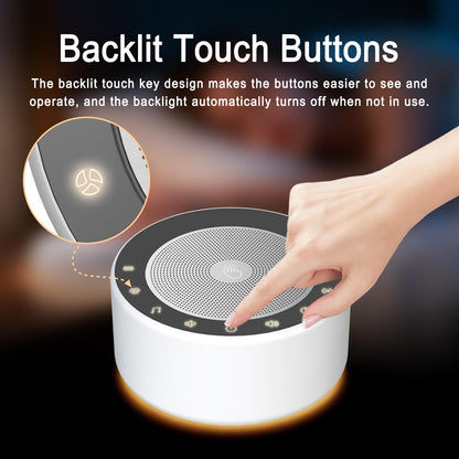 Kipcush White Noise Machine with Nursery Lamp | 30 Soothing Sounds, 8-Color Night Light, 8H Timer