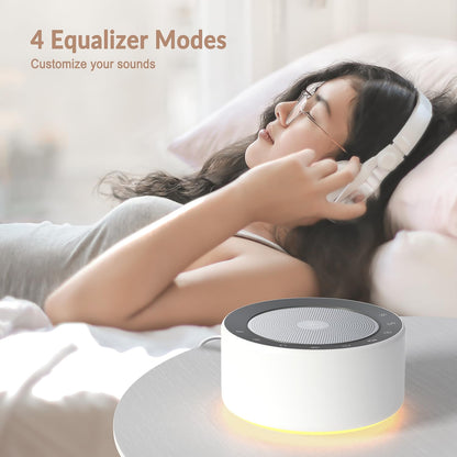 Kipcush White Noise Machine with Nursery Lamp | 30 Soothing Sounds, 8-Color Night Light, 8H Timer