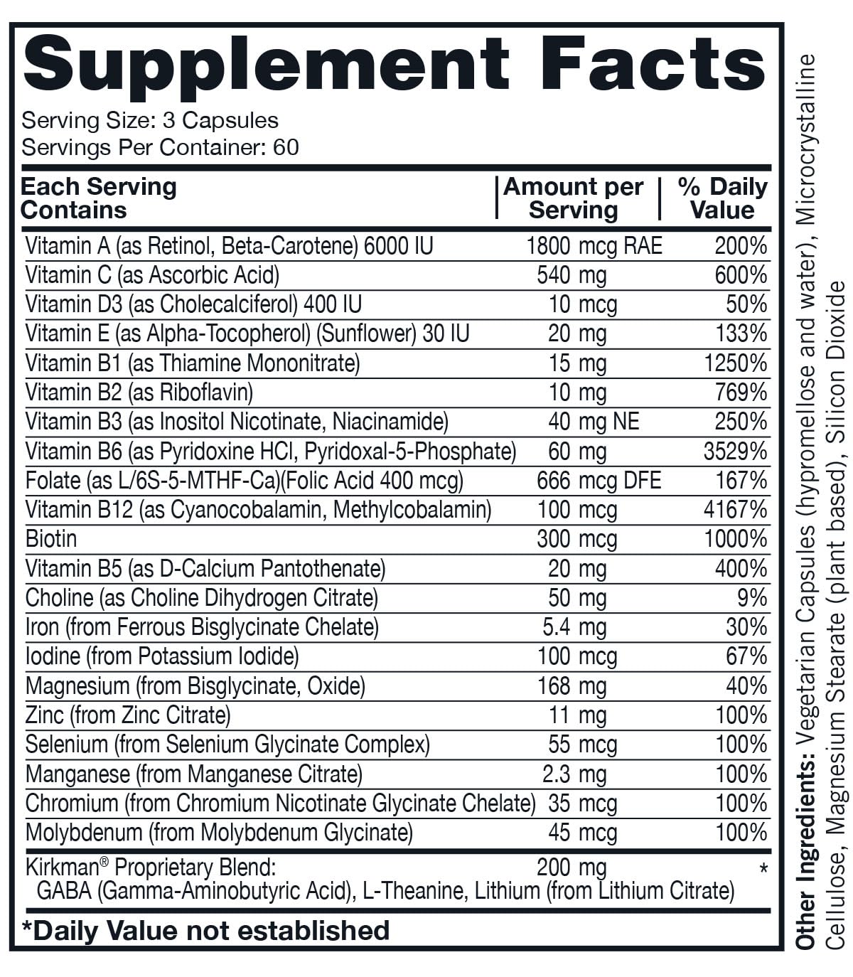 Kirkman Super Nu-Thera Multivitamin Teen & Adult – Mood Support