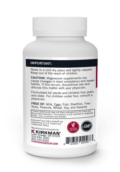 Kirkman Vitamin B6 with Magnesium – 120 Chewable Wafers – Hypoallergenic