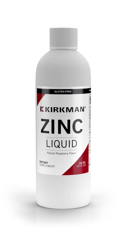 Kirkman Zinc Liquid - New Formulation, 16 oz, Natural Raspberry Flavor, Free of Common Allergens