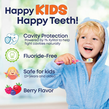 Kiss My Face Kids Toothpaste – Fluoride-Free Berry Flavor, Vegan, 4 oz