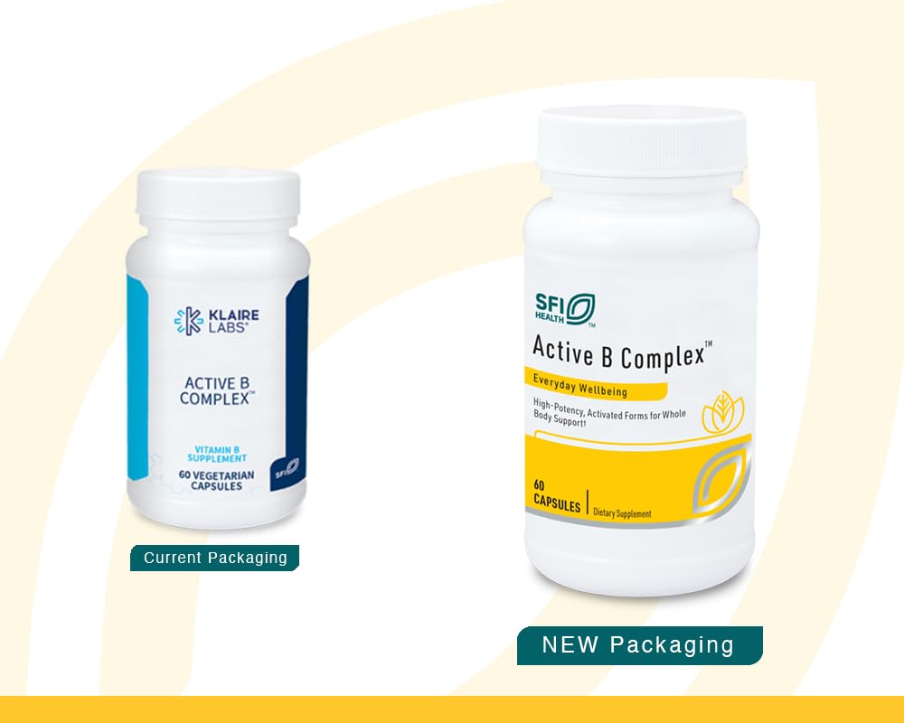 Klaire Labs SFI Health Active B Complex – Methylated B Vitamins (60 Capsules)