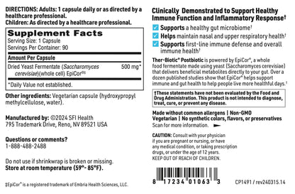 Klaire Labs SFI Health EpiCor Immune Support - 90 Veg Capsules - Soy & Gluten Free