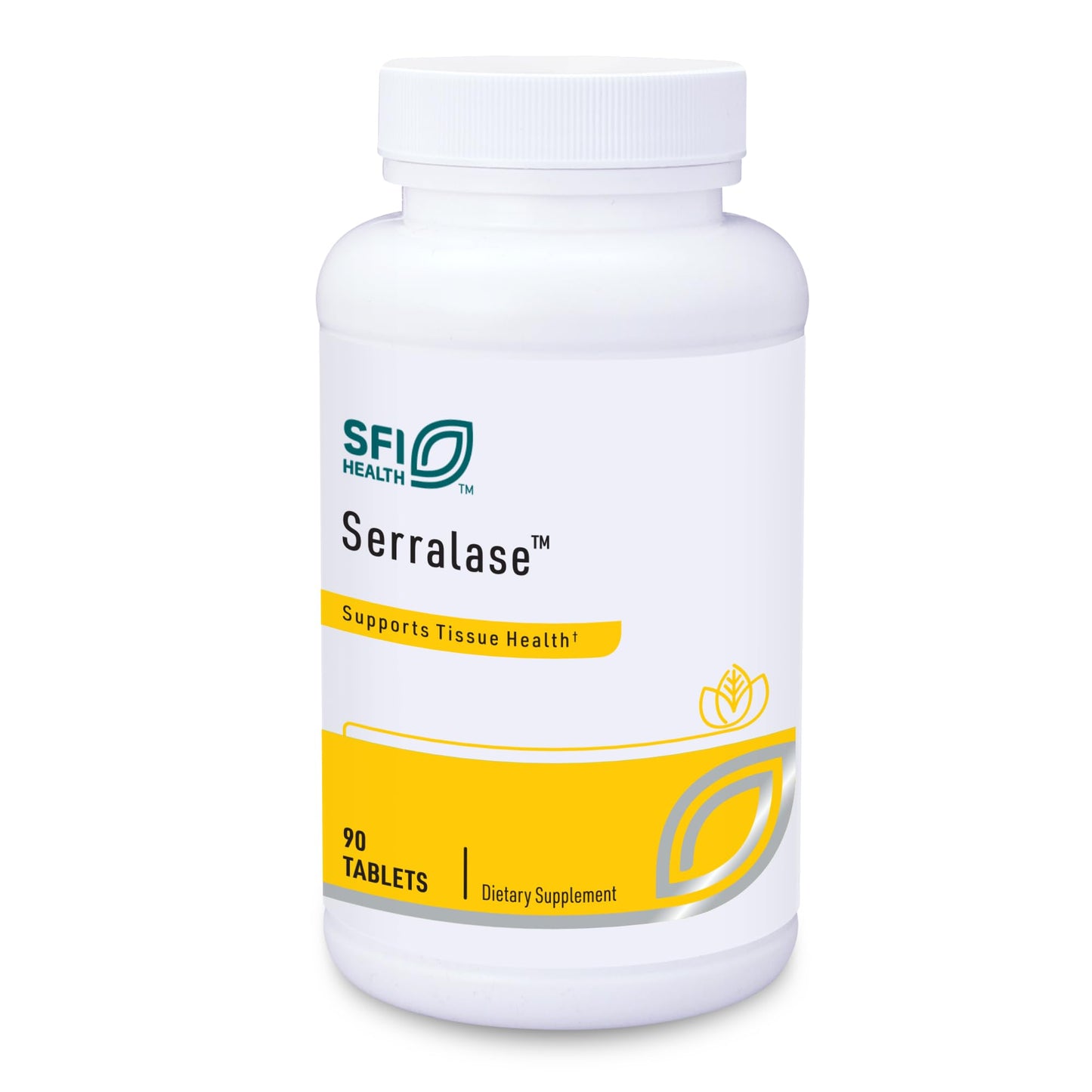 Klaire Labs SFI Health Serralase - Vegetarian Proteolytic Enzyme Blend with Serratia Peptidase & Bromelain for Digestion, Sourced from Papaya & Pineapple, Hypoallergenic (90 Enteric Coated Tablets)