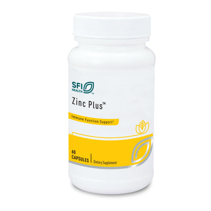 Klaire Labs Zinc Plus Immune Support - Zinc Citrate with Copper, Vitamin B6 & Vitamin C | Hypoallergenic 60 Capsules