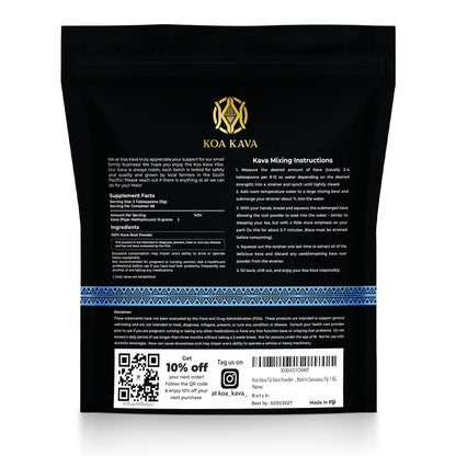 Koa Kava Fijian Kava - Premium Noble Fiji Waka Root, Balanced & Mellow (1 KG)