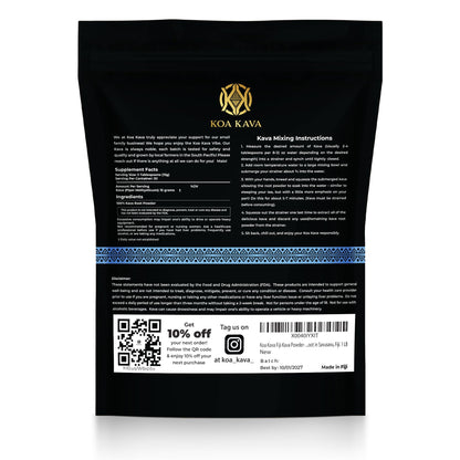 Koa Kava Fiji Kava Powder – Premium Noble Waka Kava Root, Savusavu, Fiji | 1 lb