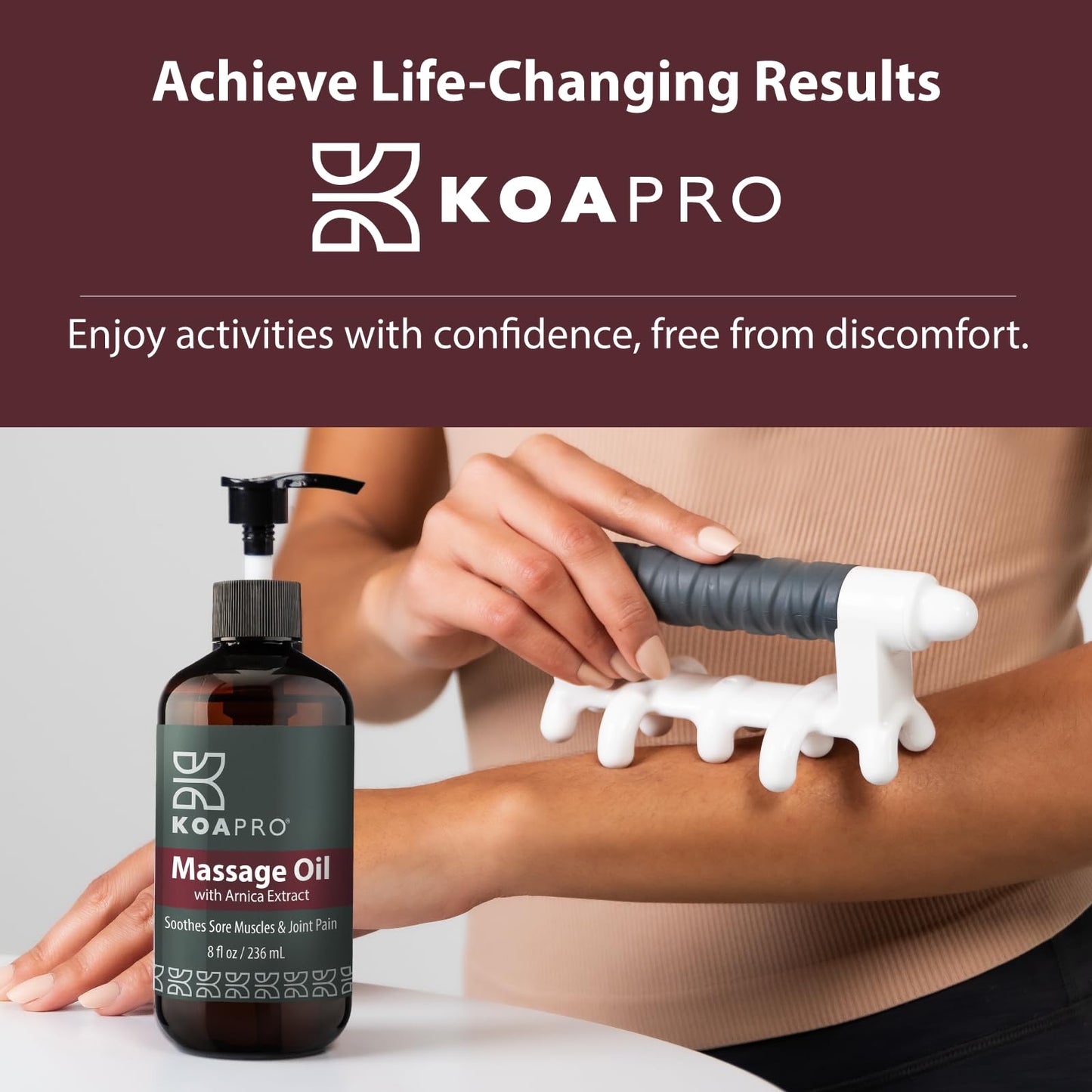 KOAPRO Arnica Massage Oil with Lavender – Pain Relief & Anti-Cellulite (8 oz)