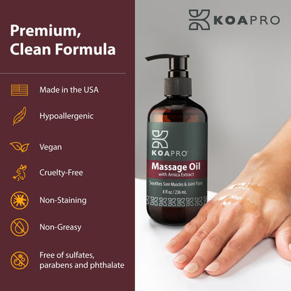 KOAPRO Arnica Sore Muscle Massage Oil – Post-Workout Relief, Anti-Cellulite & Deep Tissue Therapy (3 Pack)