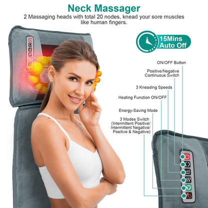 KOCASO Full Body Massage Mat with Heat — 10 Vibration Motors & 9 Modes