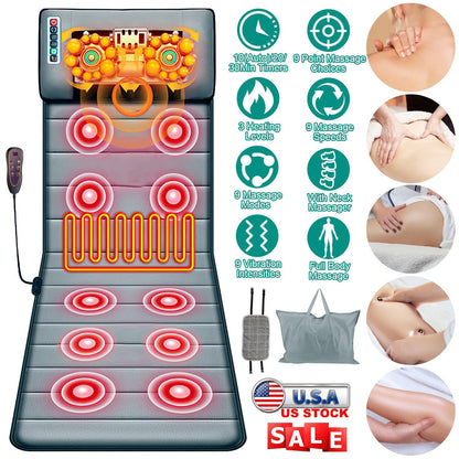 KOCASO Full Body Massage Mat with Heat — 10 Vibration Motors & 9 Modes