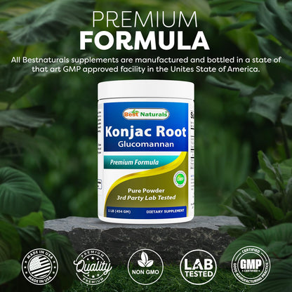 Best Naturals Konjac Glucomannan 2000mg per Serving - 2x1lb Packs