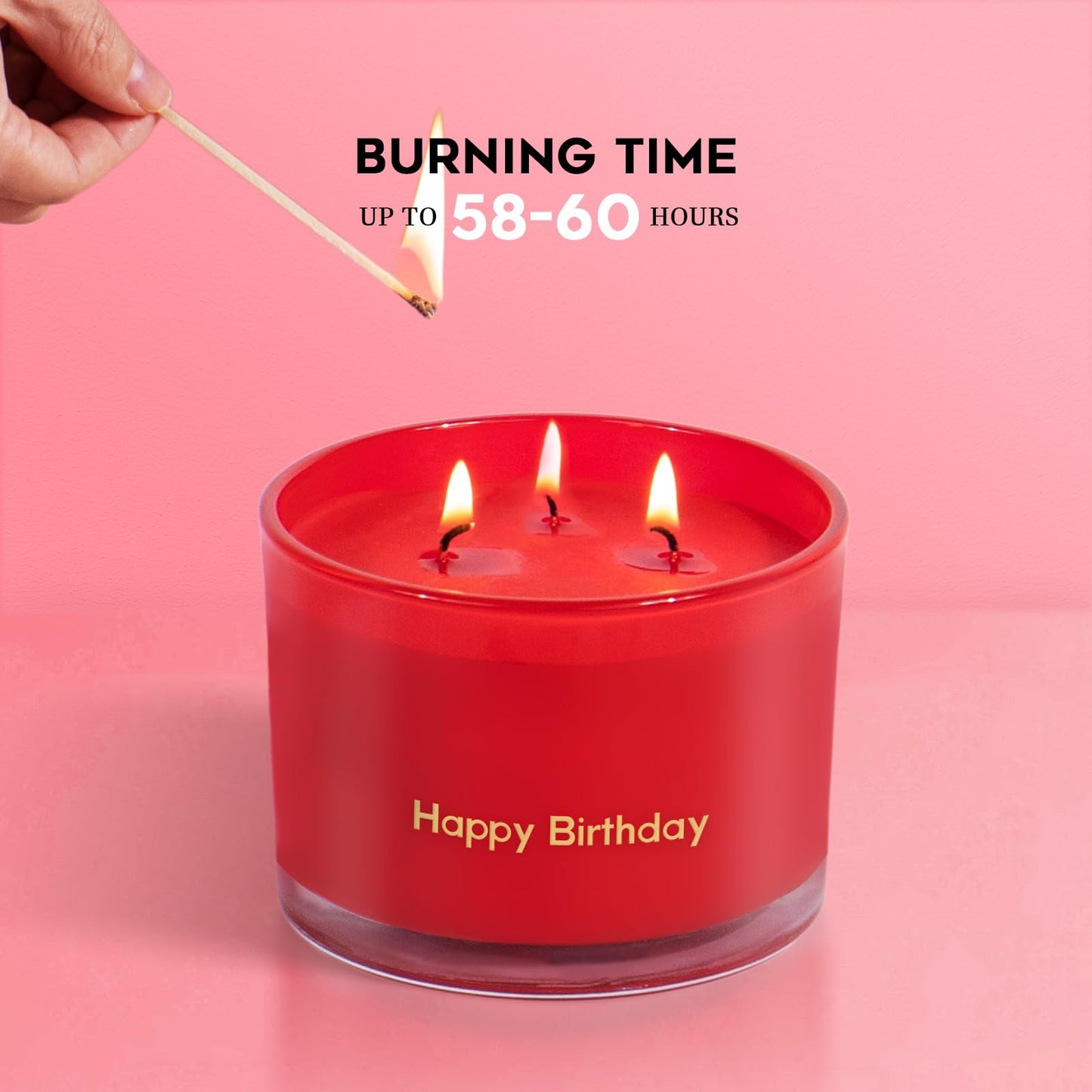 KONNI Red Rose Scented Candles | 3-Wick Soy Jar Candle 12.35oz