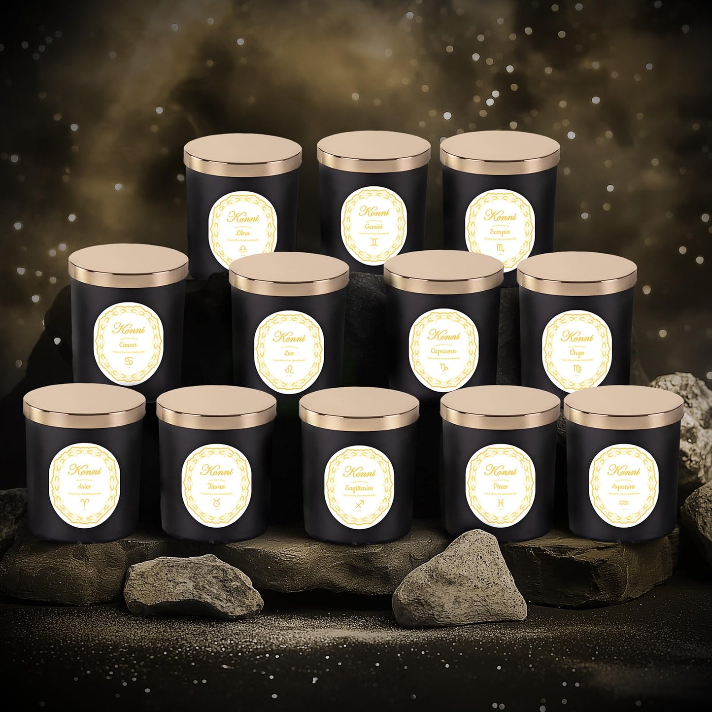 KONNI Sagittarius Zodiac Candle – Pine & Cypress Soy Wax 7 oz | Astrology Gift
