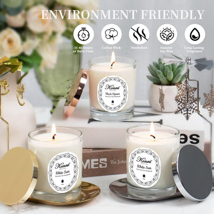 KONNI Scented Candles – 7.4oz Jar Soy Wax Candle, Aromatherapy, 40H Burn Time, Dappled Shade Gift