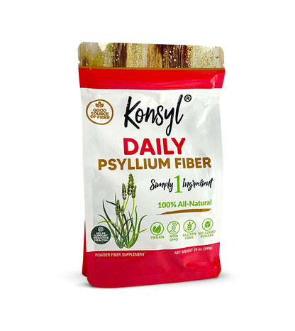 Konsyl Daily Psyllium Fiber Powder – 90 Servings (540g) | All-Natural Psyllium Husk
