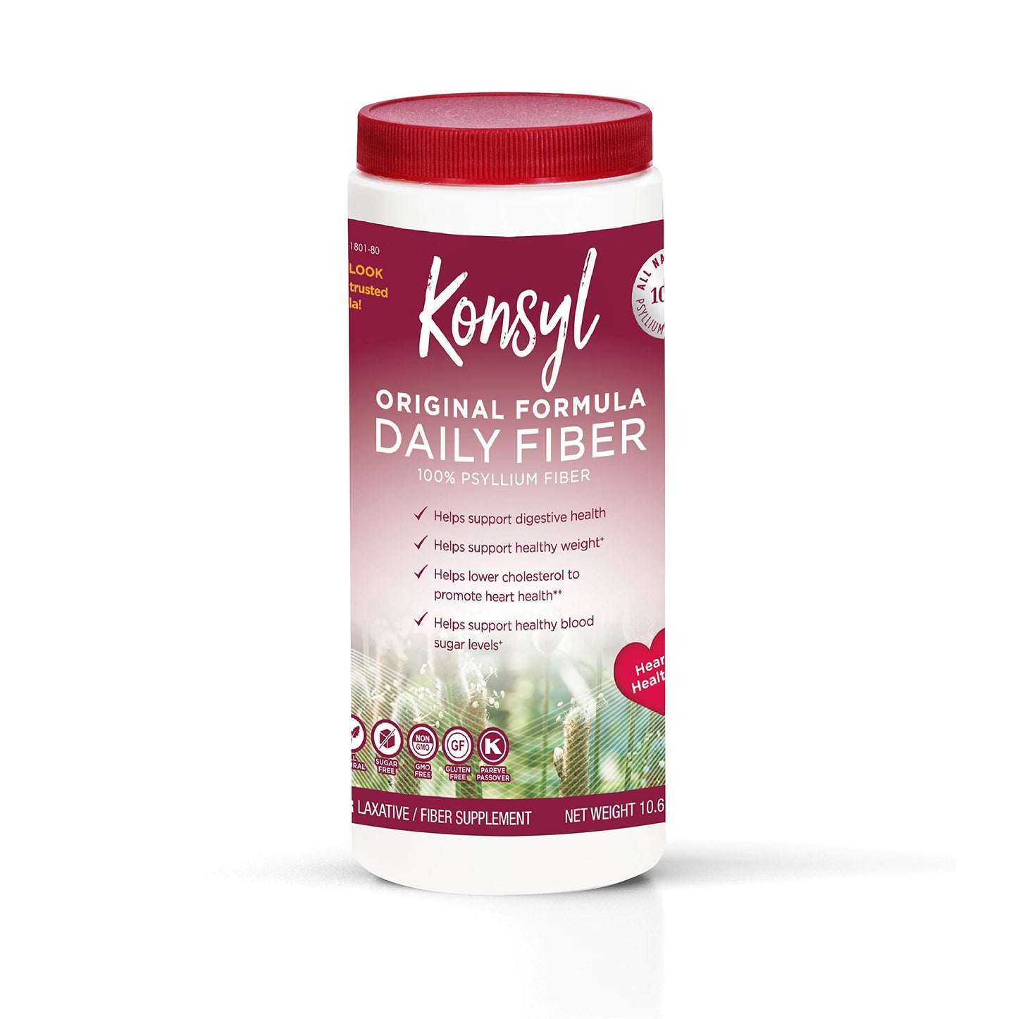 KONSYL PHARMACEUTICALS Original Formula 100% Psyllium Fiber – 10.6 oz Powder