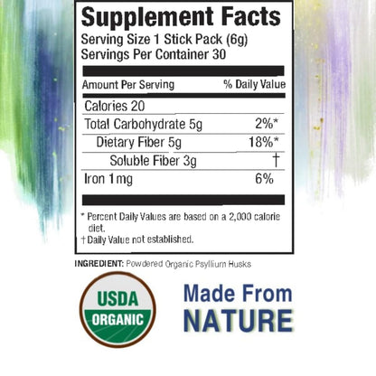 Konsyl Organic Daily Psyllium Fiber Stick Packs – 30 Packets
