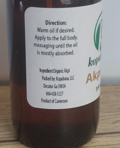 KOPABANA Akpi Oil | Ndjansan Ricinodendron heudelotii | Cold Pressed Organic Oil 1oz