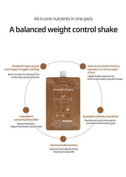 Korean Food All-In-One Multi Shake Cinnamon Pecan | 7 Packs (50g Each)